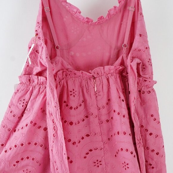 Winston White Francesca Eyelet Tie Back Baydoll Mini Dress Pink - XS - NWT - Picture 5 of 7